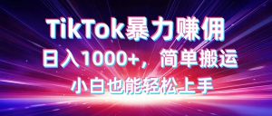 (14402期)TikTok搬运暴力赚佣,日入1000+,简单搬运,小白也能轻松上手-湘创网