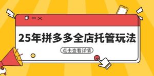 25年拼多多全店托管玩法,矩阵动销裂变玩法如何低风险盈利 新手运营秘籍-湘创网