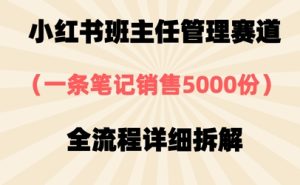 小红书班主任管理赛道,一套资料卖了5000份,全流程详细拆解-湘创网