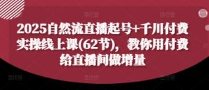 2025自然流直播起号+千川付费实操线上课(62节),教你用付费给直播间做增量-湘创网