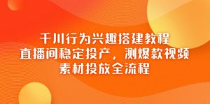 (14444期)千川行为兴趣搭建教程,直播间稳定投产,测爆款视频,素材投放全流程-湘创网