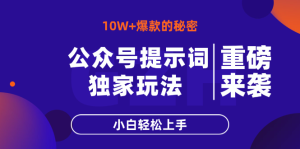 (14364期)公众号提示词玩法,10W+爆文最简单快速的方法,小白轻松上手-湘创网
