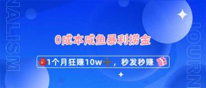 (14257期)0成本闲鱼暴利捞金,1个月狂赚10W+,秒发秒赚新玩法-湘创网