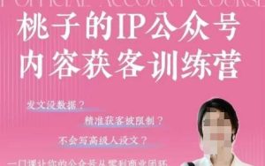 桃子IP公众号内容获客训练营(第3期),一门让你公众号从0到商业闭环的课程-湘创网