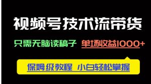 (14476期)视频号技术流带货,只需无脑读稿子,单场收益1000+ 保姆级教程,小白轻...-湘创网
