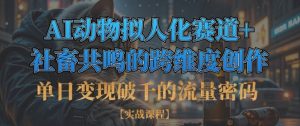 单日变现破千的流量密码,AI动物拟人化赛道+社畜共鸣的跨维度创作-湘创网