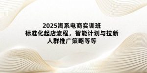 2025淘系电商实训班:标准化起店流程,智能计划与拉新,人群推广策略等等-湘创网