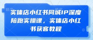 实体店小红书同城IP深度陪跑实操课,实体店小红书获客教程-湘创网
