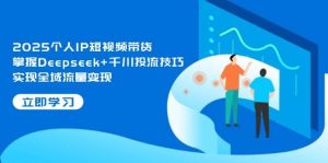 2025个人IP短视频带货,掌握Deepseek+千川投流技巧,实现全域流量变现-湘创网