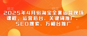 2025年4月份淘宝全套运营现场课程,运营后台、关键词推广、SEO搜索、万相台推广-湘创网