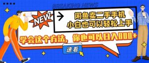 (14221期)闲鱼卖二手手机,小白也可以轻松上手,学会这个方法,你也可以日入800+-湘创网