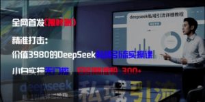 精准打击:价值3980的DeepSeek私域引流实操课,小白实操无门槛,日引精准粉300+-湘创网