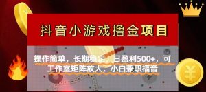 (14290期)【抖音小游戏发行人计划项目】操作简单,长期稳定,日盈利500+,可工作...-湘创网