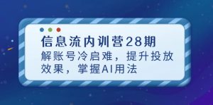 (14535期)信息流内训营28期,解账号冷启难,提升投放效果,掌握AI用法-湘创网