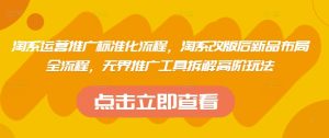 淘系运营推广标准化流程,淘系改版后新品布局全流程,无界推广工具拆解高阶玩法-湘创网