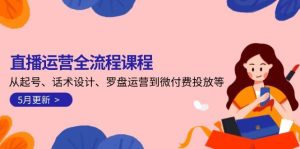 直播运营全流程课程-5月更新:从起号、话术设计、罗盘运营到微付费投放等-湘创网