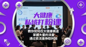 大健康私域打粉课,教你如何在大健康赛道,掌握大量的流量,通过卖流量挣取利润-湘创网