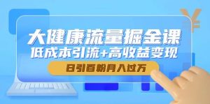 大健康流量掘金课,低成本引流+高收益变现,日引百粉月入过万-湘创网