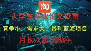 大学生毕业论文查重,暴利蓝海项目,月收入过1W+-湘创网