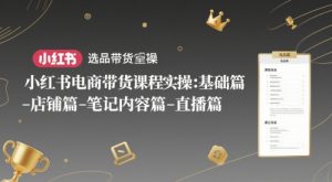 小红书电商带货课程实操:基础篇-选品篇-店铺篇-笔记内容篇-直播篇-湘创网