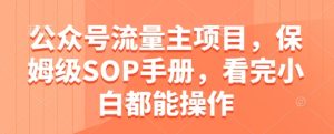 公众号流量主项目,保姆级SOP手册,看完小白都能操作-湘创网