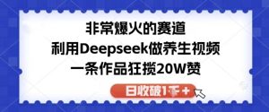 非常爆火的赛道,利用Deepseek做养生视频,一条作品狂揽20W赞,日收破1k-湘创网