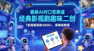 最新AI对口型赛道，经典影视剧趣味二创，1条视频涨粉4000+，保姆级教程-湘创网