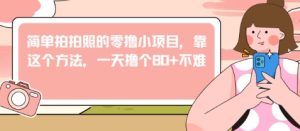 简单拍拍照的零撸小项目,靠这个方法,一天撸个80+不难-湘创网