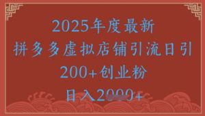 绝密引流秘籍,拼多多虚拟店铺引流,日引500+-湘创网