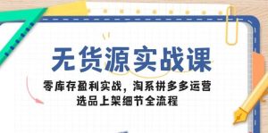 无货源实战课：零库存盈利实战，淘系拼多多运营，选品上架细节全流程-湘创网