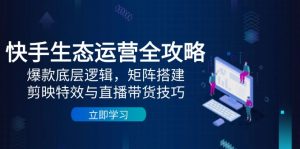 (14728期)快手生态运营全攻略:爆款底层逻辑,矩阵搭建,剪映特效与直播带货技巧-湘创网