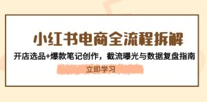 (14770期)小红书电商全流程拆解:开店选品+爆款笔记创作,截流曝光与数据复盘指南-湘创网