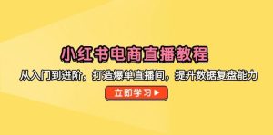 小红书电商直播教程,从入门到进阶,打造爆单直播间,提升数据复盘能力-湘创网