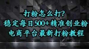 打粉怎么打?电商平台打精准创业粉,每日引流500+精准粉-湘创网