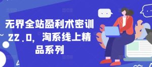 无界全站盈利术密训22.0,淘系线上精品系列-湘创网