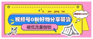 视频号0粉好物分享带货,突破低流量枷锁,实现月入4000+-湘创网