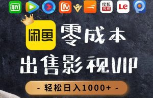 (14656期)零成本卖影视会员,一天卖出上百单,轻轻松松日入1000+-湘创网