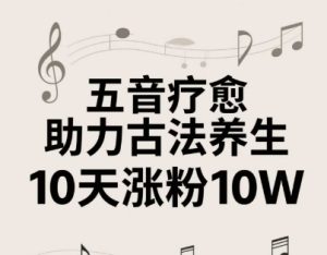 古法五音养生教程,五音疗愈的视频的制作方法,2-4小时就能学会,作者10天涨粉10W-湘创网
