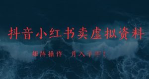 抖音小红书卖虚拟资料,市场需求一直存在,矩阵操作,月入1w+-湘创网