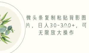 微头条复制粘贴背影图片,日入30-3张+,可无限放大操作-湘创网