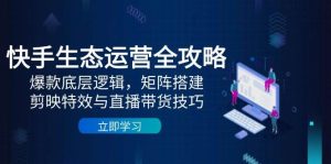 快手生态运营全攻略：爆款底层逻辑，矩阵搭建，剪映特效与直播带货技巧-湘创网