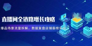 直播间全链路增长攻略,爆品场景流量拆解,数据复盘店铺霸榜实战-湘创网