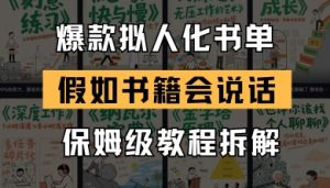 最新爆款拟人化书单玩法,假如书籍会说话,保姆级教程-湘创网