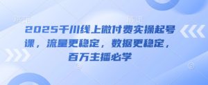 2025千川线上微付费实操起号课,流量更稳定,数据更稳定,百万主播必学-湘创网