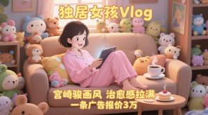 单个账号涨粉71W!用AI制作独居女孩Vlog,宫崎骏画风,治愈感拉满,一条广告报价3W-湘创网