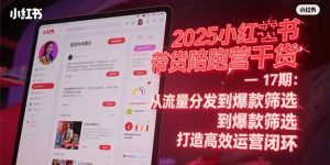 (15193期)2025小红书带货陪跑营干货-17期:从流量分发到爆款筛选 打造高效运营闭环-湘创网