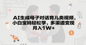 AI生成母子对话育儿类视频,小白宝妈轻松学,多渠道变现,月入1W+-湘创网