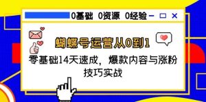 (15125期)蝴蝶号运营从0到1,零基础14天速成,爆款内容与涨粉技巧实战-湘创网