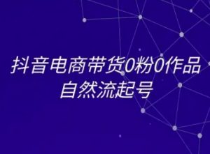 抖音电商带货0粉0作品自然流起号,抖音电商教程-湘创网