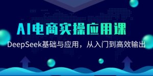 AI电商实操应用课:DeepSeek基础与应用,从入门到高效输出-湘创网